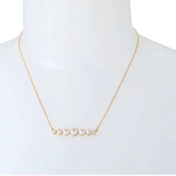 ALLSAINTS
Studded Pearl Bar Necklace, 17-1 - Picture 4 of 7